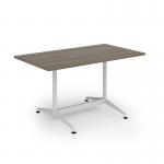 Loft dining table 1400w x 800d white frame and nebraska oak LTDR148-WH-NO