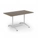 Loft dining table 1400w x 800d white frame and nebraska oak LTDR148-WH-NO
