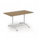 Loft dining table 1400w x 800d white frame and oak top LTDR148-WH-O