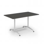 Loft dining table 1400w x 800d white frame and onyx grey top LTDR148-WH-OG