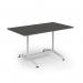 Loft dining table 1400w x 800d white frame and onyx grey top LTDR148-WH-OG