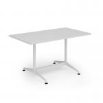Loft dining table 1400w x 800d white frame and white top LTDR148-WH-WH