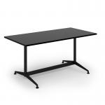 Loft dining table 1600w x 800d black frame and black top LTDR168-K-BK