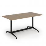 Loft dining table 1600w x 800d black frame and kendal oak top LTDR168-K-KO