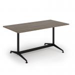 Loft dining table 1600w x 800d black frame and nebraska oak LTDR168-K-NO