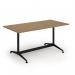 Loft dining table 1600w x 800d black frame and oak top LTDR168-K-O