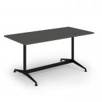 Loft dining table 1600w x 800d black frame and onyx grey top LTDR168-K-OG
