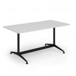 Loft dining table 1600w x 800d black frame and white top LTDR168-K-WH