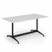 Loft dining table 1600w x 800d black frame and white top LTDR168-K-WH