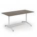 Loft dining table 1600w x 800d white frame and nebraska oak LTDR168-WH-NO