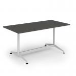 Loft dining table 1600w x 800d white frame and onyx grey top LTDR168-WH-OG