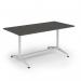 Loft dining table 1600w x 800d white frame and onyx grey top LTDR168-WH-OG