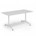 Loft dining table 1600w x 800d white frame and white top LTDR168-WH-WH