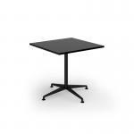 Loft dining table 800w x 800d black frame and black top LTDR88-K-BK