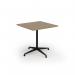 Loft dining table 800w x 800d black frame and kendal oak top LTDR88-K-KO