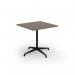 Loft dining table 800w x 800d black frame and nebraska oak LTDR88-K-NO