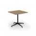 Loft dining table 800w x 800d black frame and oak top LTDR88-K-O