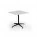 Loft dining table 800w x 800d black frame and white top LTDR88-K-WH