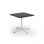 Loft dining table 800w x 800d white frame and black top LTDR88-WH-K