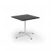 Loft dining table 800w x 800d white frame and black top LTDR88-WH-K