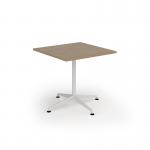 Loft dining table 800w x 800d white frame and kendal oak top LTDR88-WH-KO