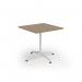 Loft dining table 800w x 800d white frame and kendal oak top LTDR88-WH-KO