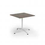 Loft dining table 800w x 800d white frame and nebraska oak LTDR88-WH-NO