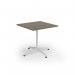 Loft dining table 800w x 800d white frame and nebraska oak LTDR88-WH-NO