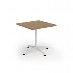 Loft dining table 800w x 800d white frame and oak top LTDR88-WH-O