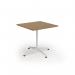 Loft dining table 800w x 800d white frame and oak top LTDR88-WH-O