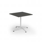 Loft dining table 800w x 800d white frame and onyx grey top LTDR88-WH-OG