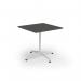 Loft dining table 800w x 800d white frame and onyx grey top LTDR88-WH-OG
