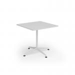 Loft dining table 800w x 800d white frame and white top LTDR88-WH-WH