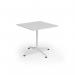 Loft dining table 800w x 800d white frame and white top LTDR88-WH-WH