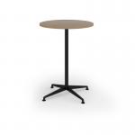Loft circular poseur table 800 dia black frame kendal oak top LTPC8-K-KO