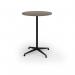 Loft circular poseur table 800 dia black frame Nebraska Oak Top LTPC8-K-NO