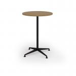 Loft circular poseur table 800 dia black frame oak top LTPC8-K-O