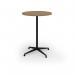 Loft circular poseur table 800 dia black frame oak top LTPC8-K-O