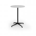 Loft circular poseur table 800 dia black frame white top LTPC8-K-WH