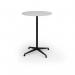 Loft circular poseur table 800 dia black frame white top LTPC8-K-WH