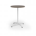 Loft circular poseur table 800 dia white frame nebraska oak top LTPC8-WH-NO