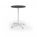 Loft circular poseur table 800 dia white frame onyx grey top LTPC8-WH-OG