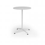 Loft circular poseur table 800 dia white frame white top LTPC8-WH-WH