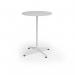 Loft circular poseur table 800 dia white frame white top LTPC8-WH-WH