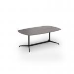 Loft barrel table 2000w x 1200d black frame and grey oak top LTW2012-K-GO