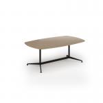 Loft barrel table 2000w x 1200d black frame and kendal oak top LTW2012-K-KO