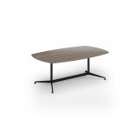 Loft barrel table 2000w x 1200d black frame and nebraska oak top LTW2012-K-NO
