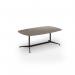 Loft barrel table 2000w x 1200d black frame and nebraska oak top LTW2012-K-NO