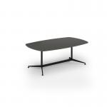 Loft barrel table 2000w x 1200d black frame and onyx grey top LTW2012-K-OG