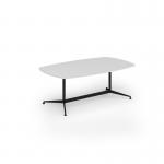 Loft barrel table 2000w x 1200d black frame and white top LTW2012-K-WH